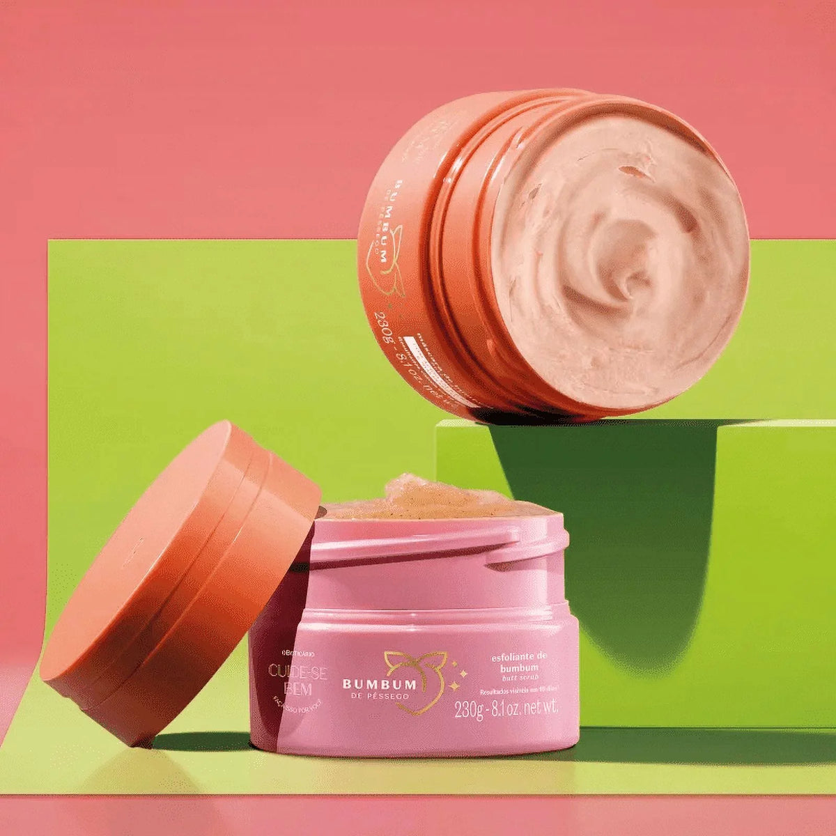 and Peach Cream Hydration Cuide-se Butt Bem Kit O Mask Boticário Scrub oz 2x230g/2x8.1