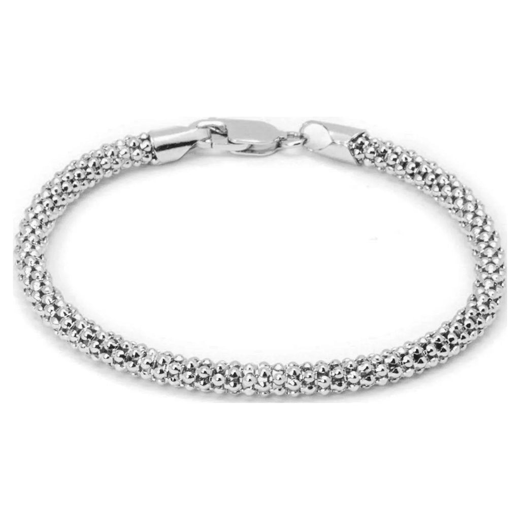 Bracelet, Jewelers Popcorn Women's Sterling 7.5" Chain Silver Italian Pori