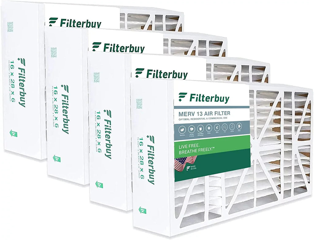 2400 Pleated for Air HVAC Filters AC MERV Aprilaire Furnace (4-Pack) 16x28x6 Space-Gard Filterbuy 13