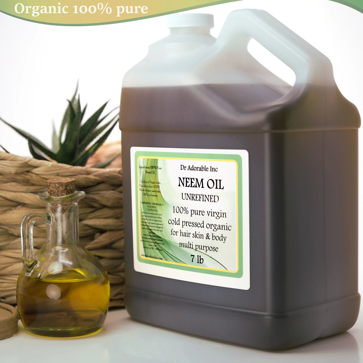Natural Adorable lb Cold Neem Oil - - Pressed 100% Organic - Dr. Unrefined Pure 7