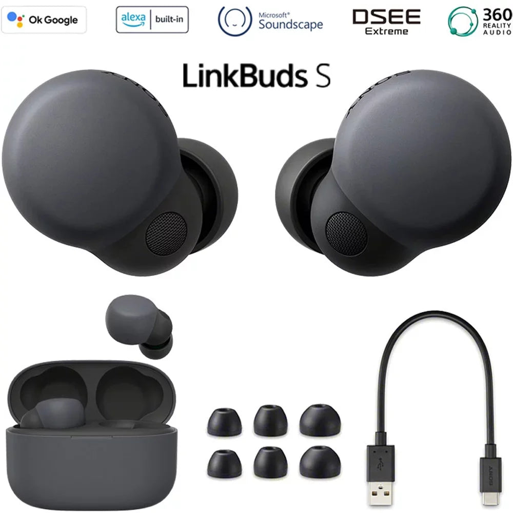 Deco Truly WFLS900N/B Noise Bundle with (Black) LinkBuds Canceling Portable Earbuds with S Charger Gear Bundle Wireless
