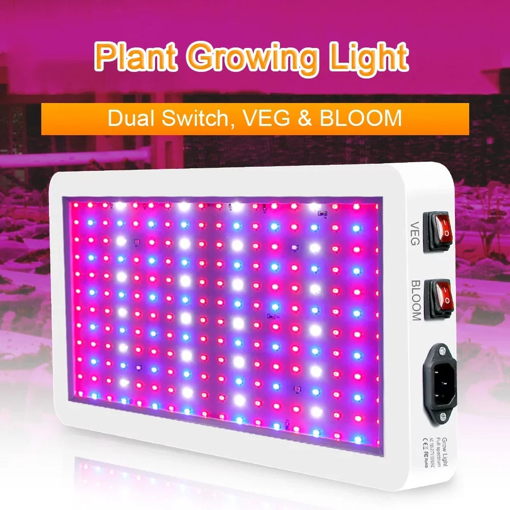 IP65 Greenhouse Grow 2000W Light Flowers Switch for Plants Full LED Indoor Ideal Dual Spectrum Aibecy Seedlings for Waterproof