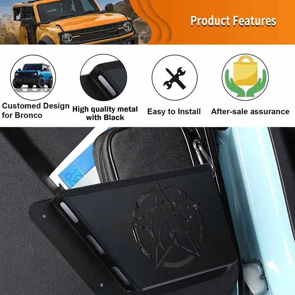 Organizer Metal liquid Door for Pocket Scratch 2/4 Proof EDITION), Box Panel Rear Pair Bronco for Black ALLTIMES Resistance,1 Dust Door 2021+(OFF-ROAD Proof