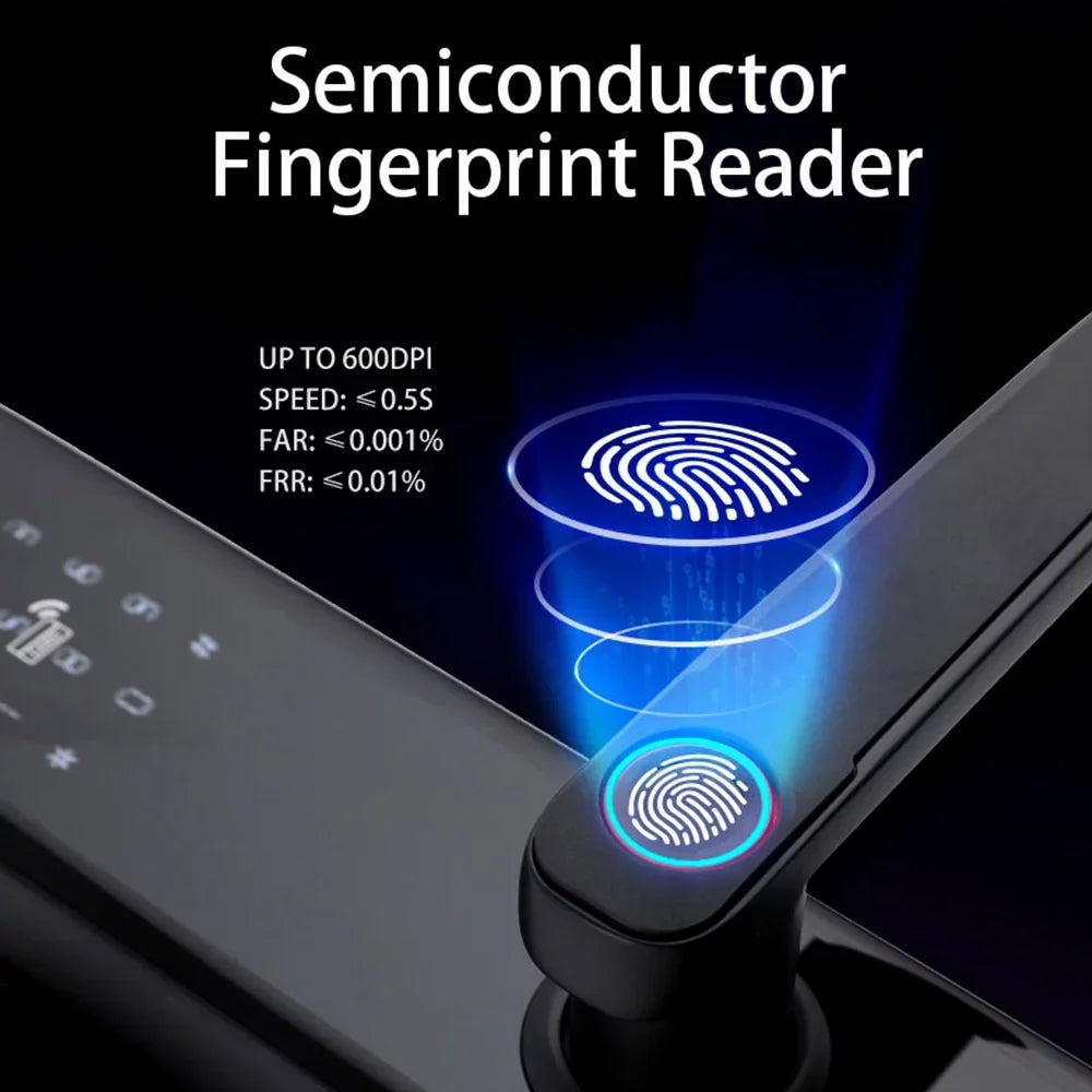 with Handle Fingerprint Compatible Door APP Lock Door Fingerprint Door Lock Keypad Door Lock Lock Lock Carevas Smart Electronic with Lock Smart Deadbolt