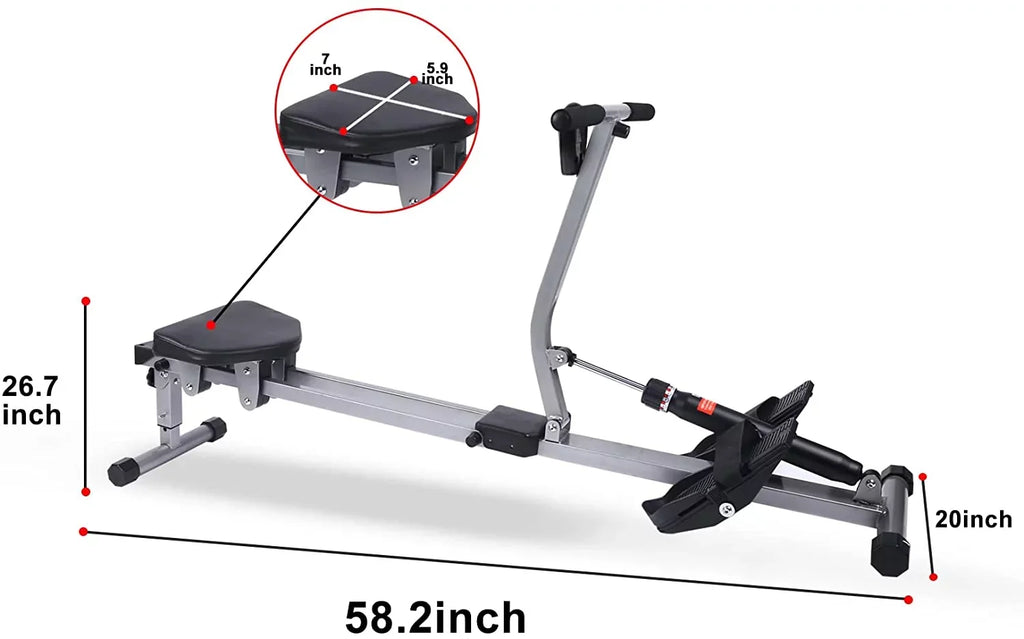 Digital Ergometer, lbs Black Machine 260 and Maximum of Rowing Load, Fitness Monitor YSSOA Rower