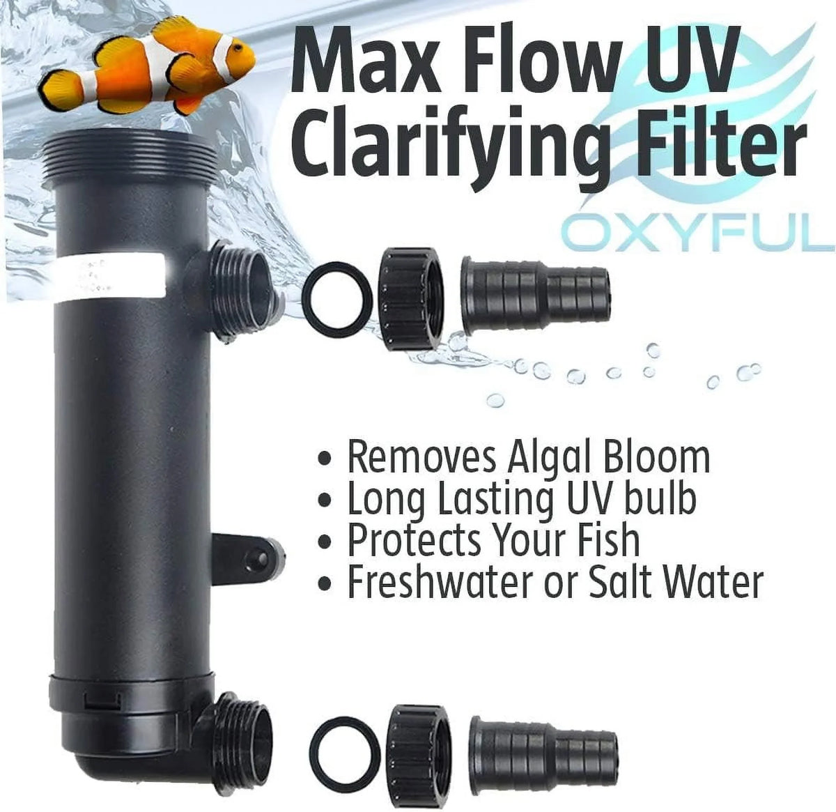 Aquarium Ultraviolet For Koi 9W 11" Light Lamp Non-Submersible UV Fish Pond Clarifier Filter