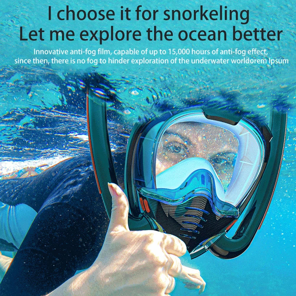 Perfect Snorkeling Double Breathing Adults, Contained Full and Self , Tube Swimming Diving Apparatus, Silicone Underwater Drying Diving for for Andoer Goggles