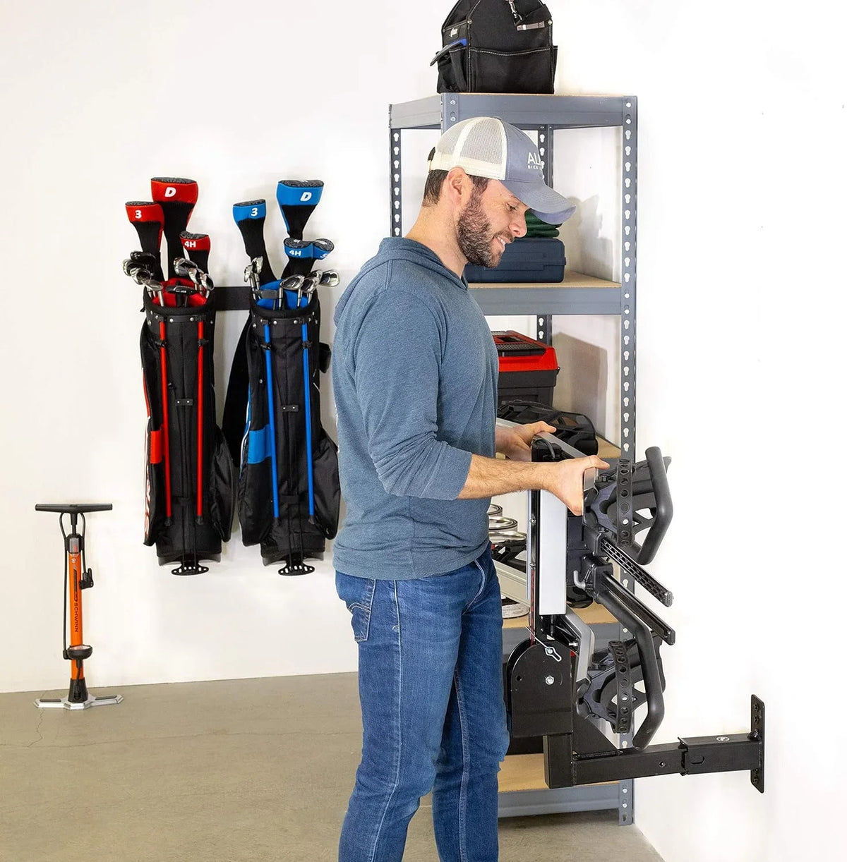 Hitch Trailer 175 Rack Holds Storage, (2 Hanging Cargo Mount, Lbs Garage Receiver Storeyourboard Hitch Bike Inch) Organizer, And Wall Max