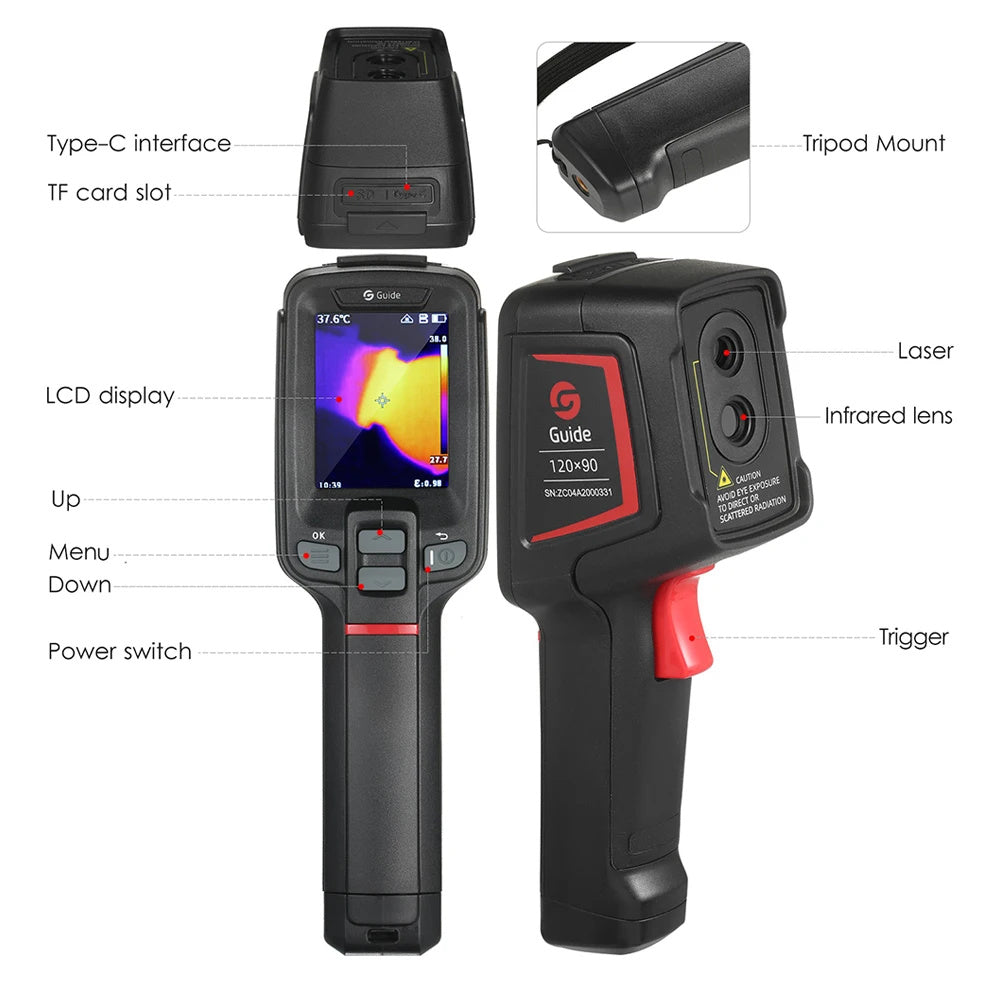 Car T120 Camera Floor Pixels Thermal Heating Electrical Hot 120x90 PCB Handheld Resolution Repair Imager Guide Infrared