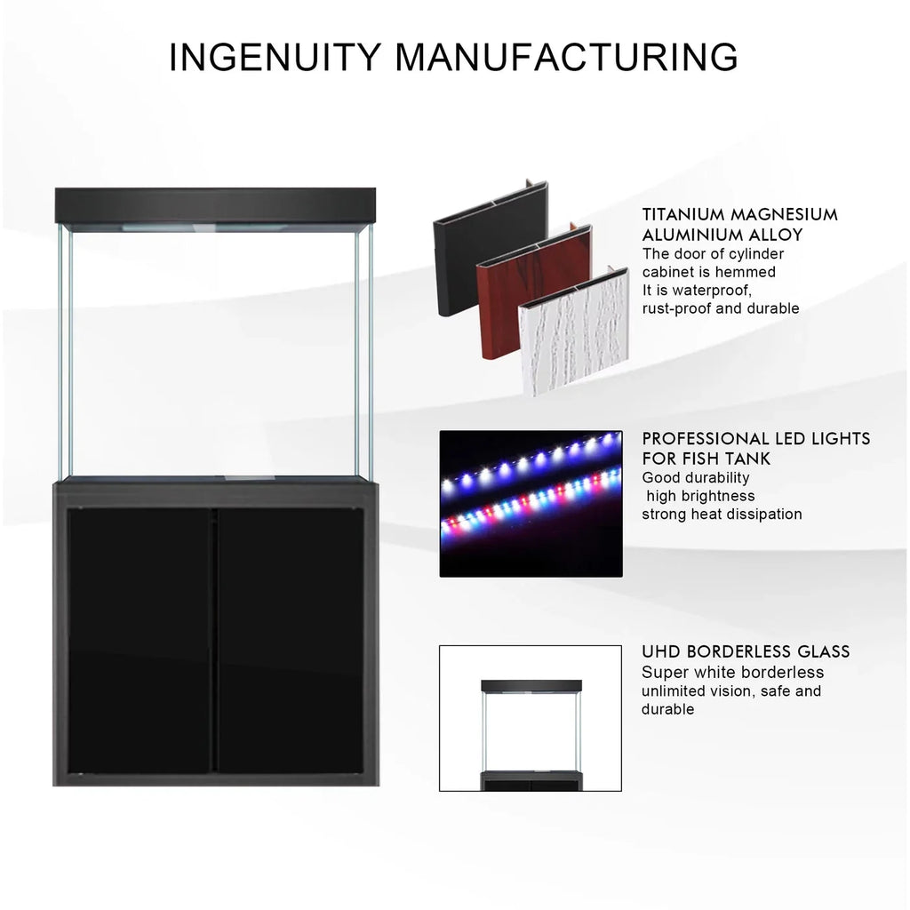 Tempered Aquarium 100 Gallon All-in-one Black Glass Aqua Dream