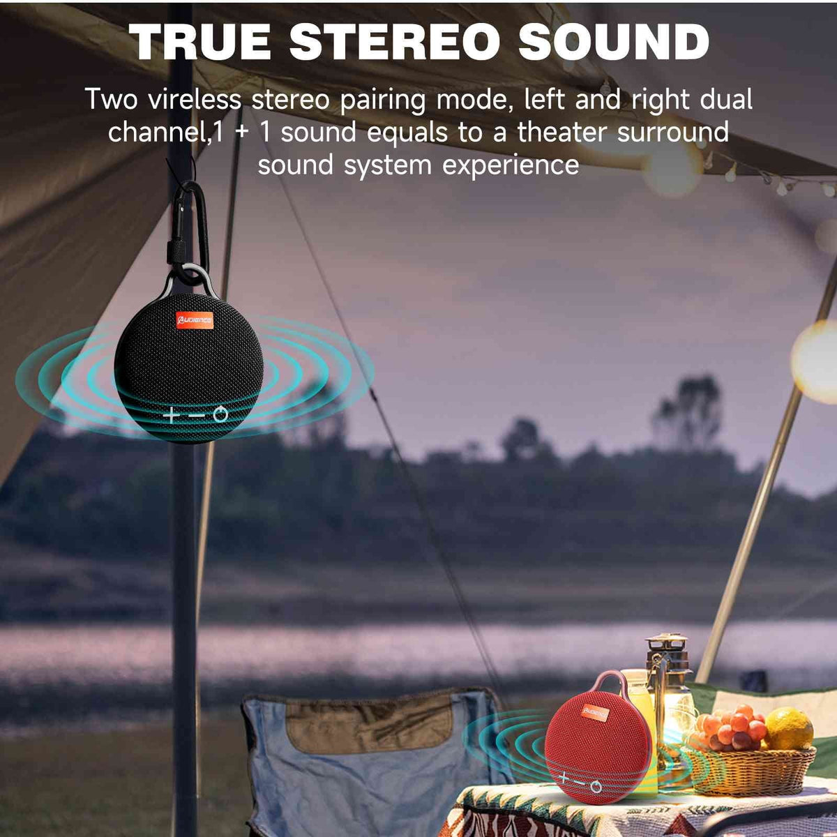 Punchy Boat, with Clip, Pool, IPX7 Black Beach, Sound, & Waterproof 5.0 Speaker K62 Big Bluetooth Speaker Speaker Pack Playtime, LG with 1 Bass, Compact for Wireless Biking UrbanX 20H