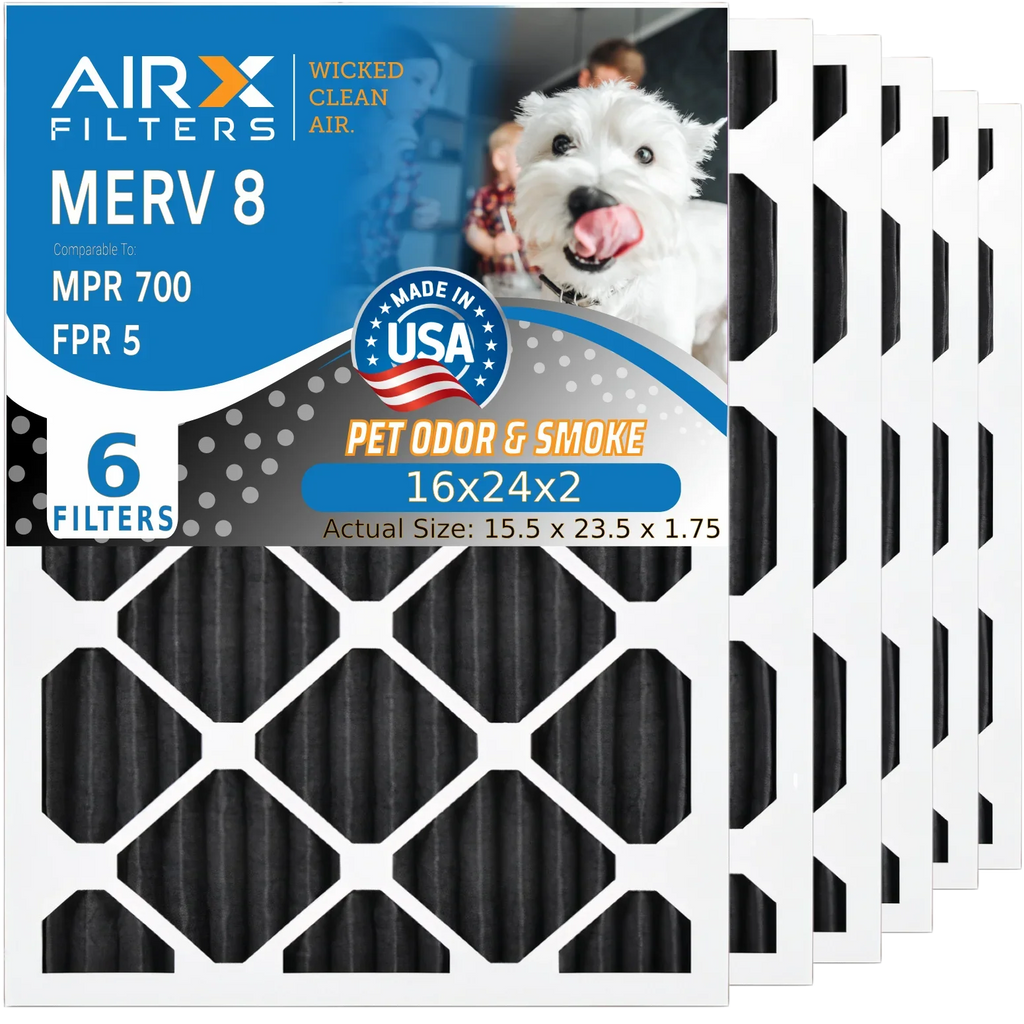 Pack Carbon & MERV MPR Air 700 16x24x2 by Filters WICKED Eliminator FPR USA Comparable Furnace AC Filter 6 CLEAN FILTERS AIR. 16x24x2 Filter AIRX Premium Odor to HVAC Made 5 8