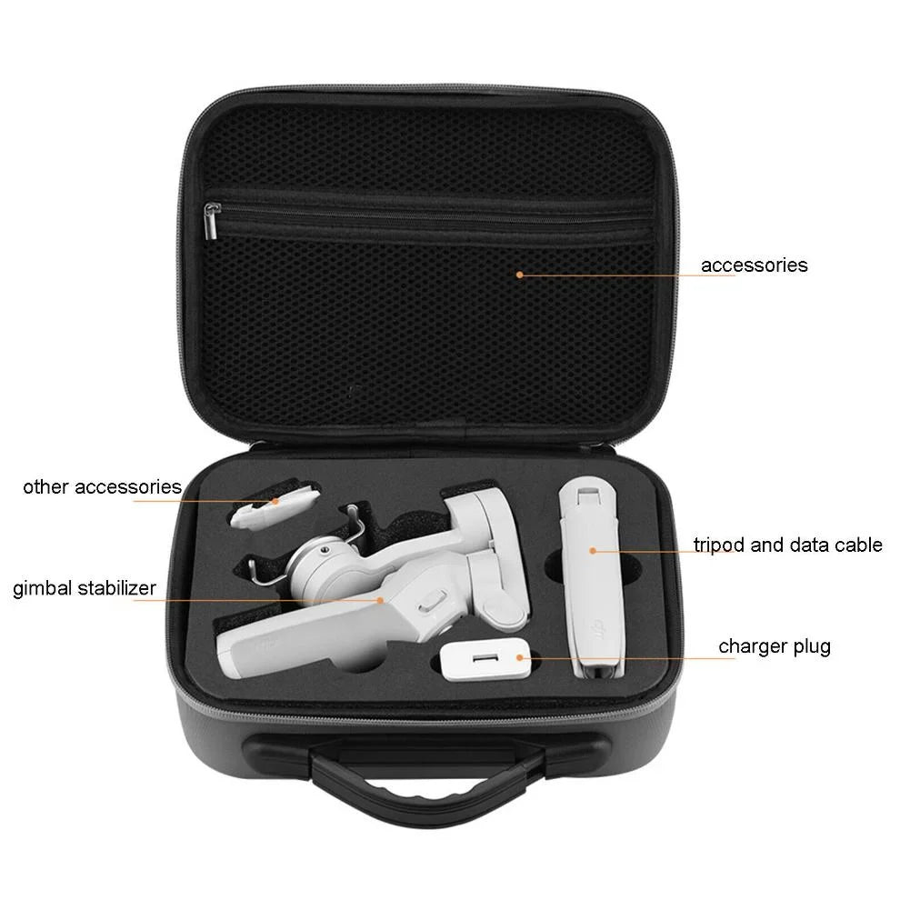 4/Osmo OM Carry Lightweight, Storage DJI Mobile Case 3 Polyester Protective Gray for Handle