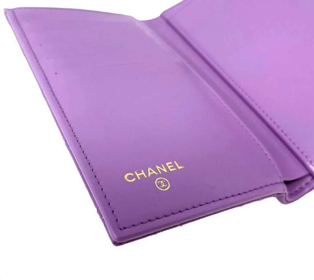 Clutch Long Quilted Purple Wallet Bag Leather NEW