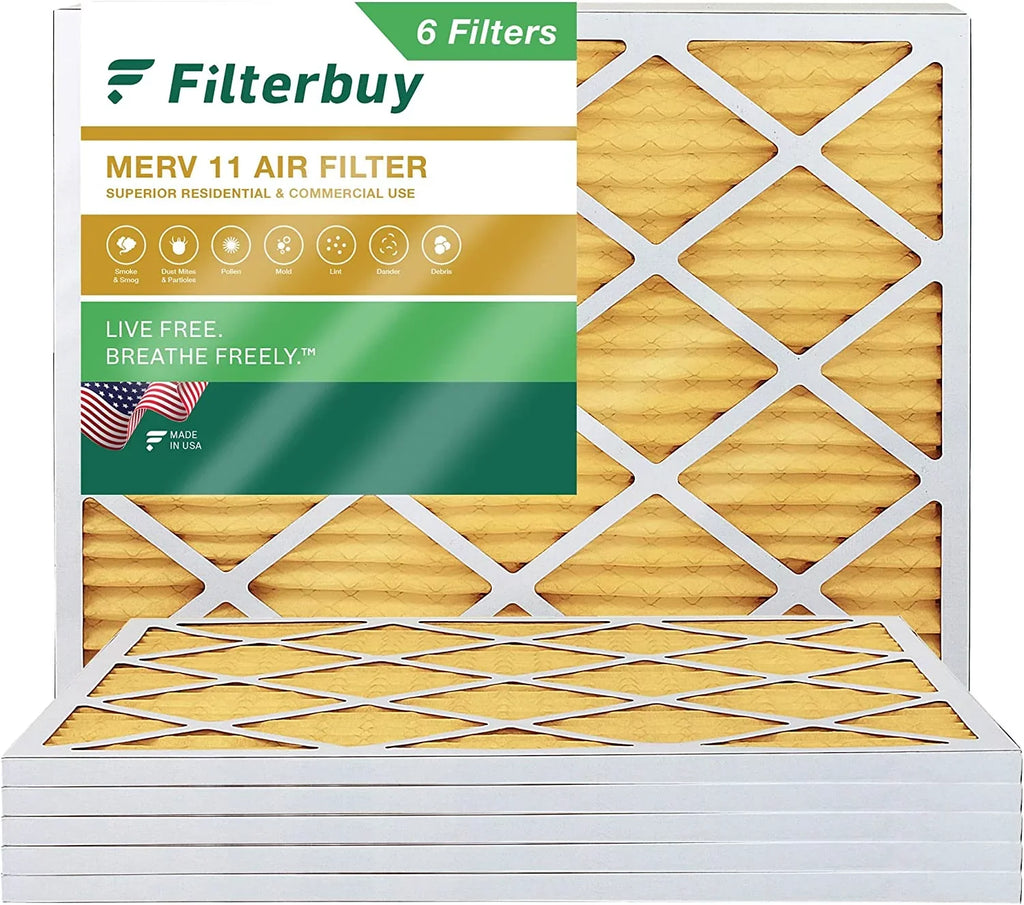 Air AC HVAC Pleated MERV Filters (6-Pack) Filterbuy 11 18x24x1 Furnace