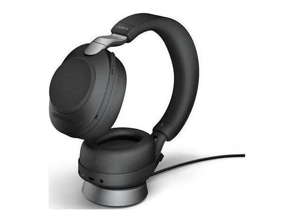 Black - Link380a, Stereo, Battery 37 Cancelling of Hours Headphones Jabra Evolve2 Noise Headset Life, Calls 85 Wireless UC for Music, Wireless Advanced Bluetooth and Headphones with