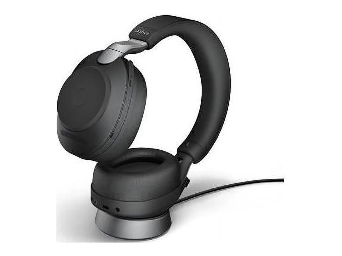 Black - Link380a, Stereo, Battery 37 Cancelling of Hours Headphones Jabra Evolve2 Noise Headset Life, Calls 85 Wireless UC for Music, Wireless Advanced Bluetooth and Headphones with