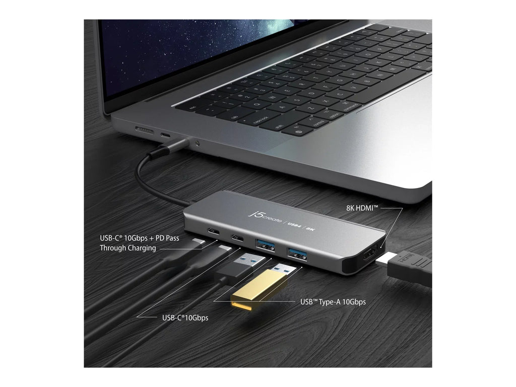 3.2 slim HDMI USB x Delivery 2 USB-C (Power - j5create 2 3.2 - Hub JCH453 + 1 Gen hub 3.0) x - + x desktop USB-C 8K60, + 1 1 x 2 - Gen
