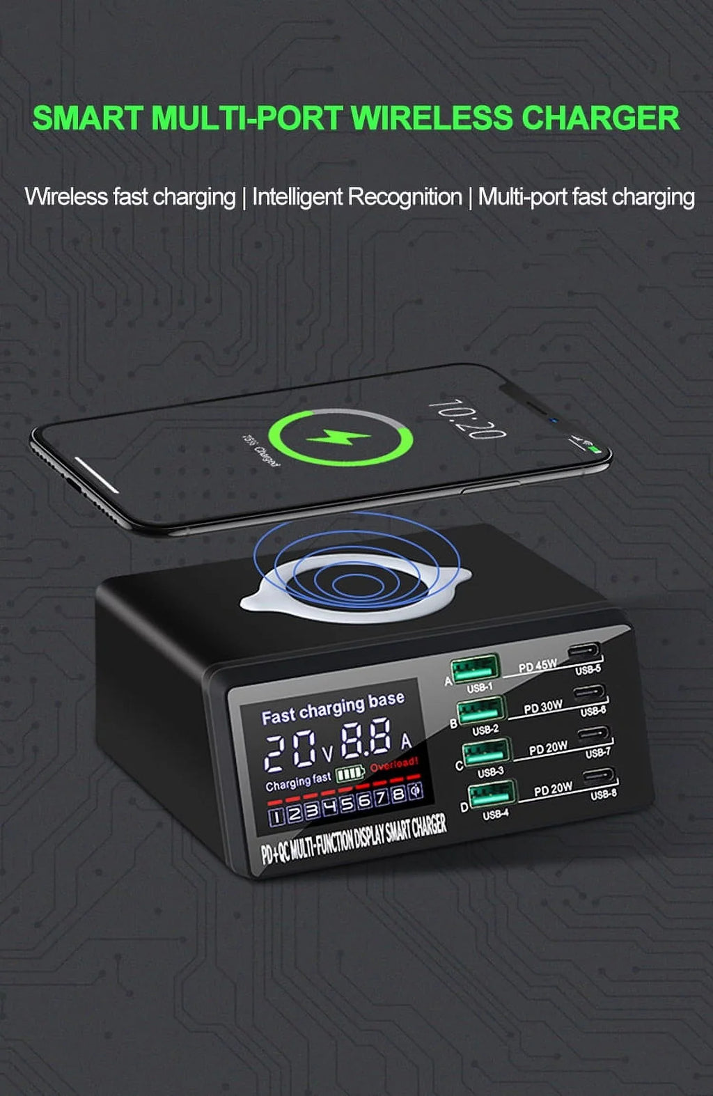 Charger Phone Wireless Adapter Huawei 13 Fast USB PD Station RIWPKFH Xiaomi 11 12 Charger USB C Charging 110W For Charger iPhone