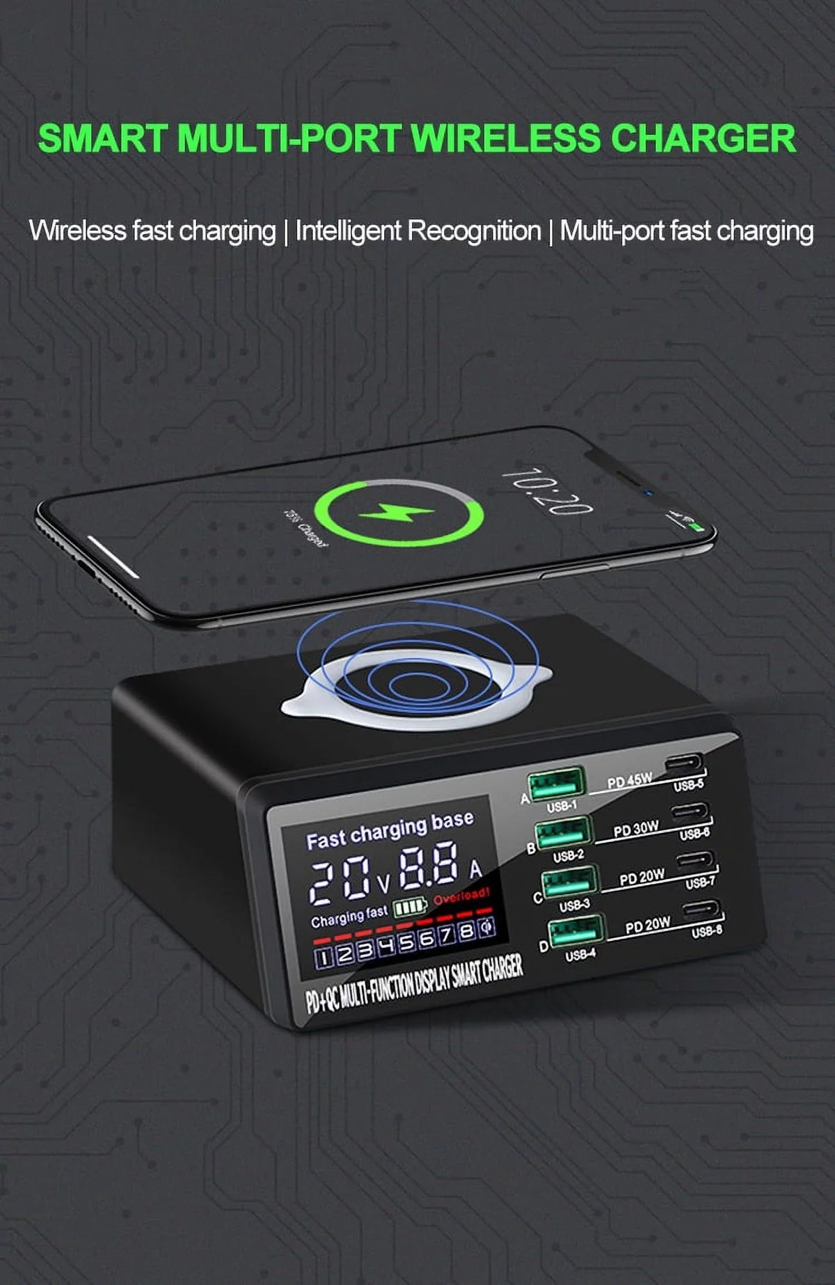 Charger Phone Wireless Adapter Huawei 13 Fast USB PD Station RIWPKFH Xiaomi 11 12 Charger USB C Charging 110W For Charger iPhone