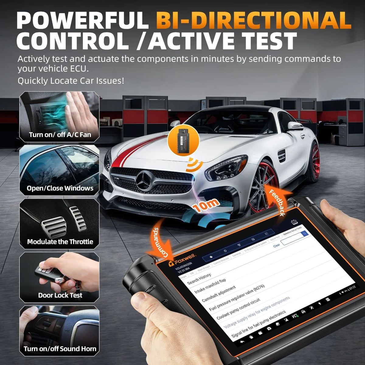 Code Bi-Directional All Foxwell ECU Tablet Auto Data Car Car Test OBDII Reader 30+ Services OBD2 Systems Live Tool Scanning Reset Diagnostic NT909 Doctor Automotive Scanner EOBD Scan Coding Active
