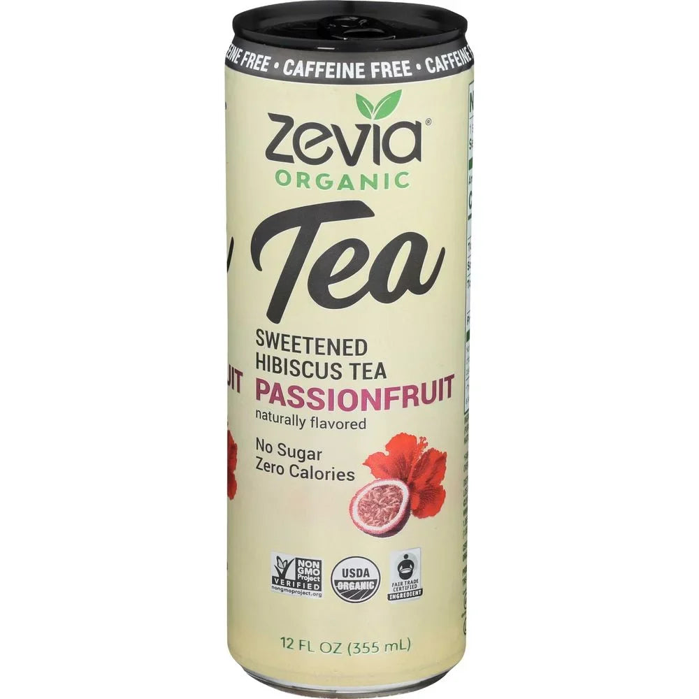 per -- 12 Caffeine Free Case. Passionfruit Tea, Organic Fluid 12 Zevia Ounce Sweetened Hibiscus