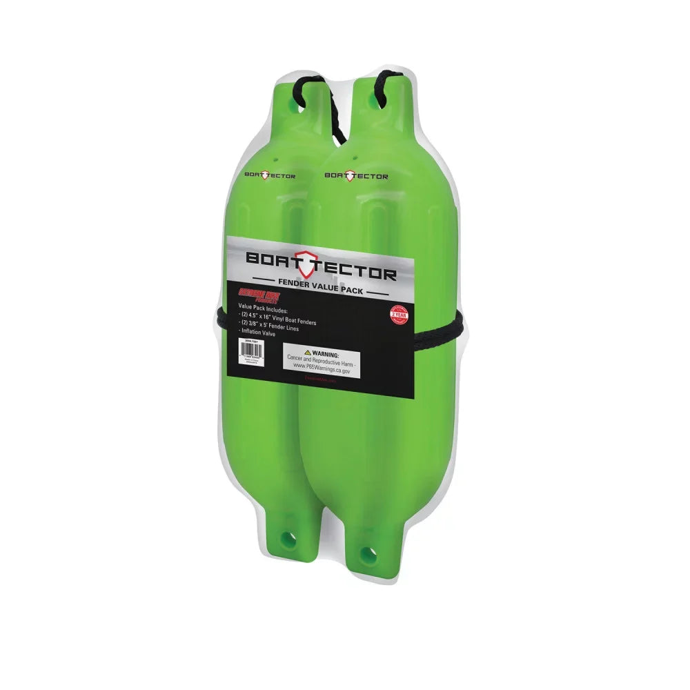16", BoatTector 4.5" Value Extreme 3006.7587 x Max Fender Inflatable 2-Pack Neon Green -