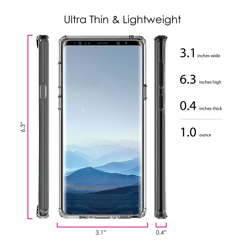 Tempered DistinctInk Ribbon Shockproof Glass Cancer Bumper Screen - Back - for Hybrid Acrylic Faith Galaxy TPU Note Case Over Protector Fear Clear 9 Pink -