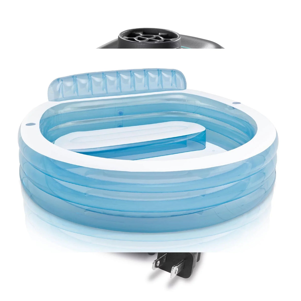 In & Electric Intex Pool Family w/ Lounge 7.08'x Pump Air 30" Built Bench 120V