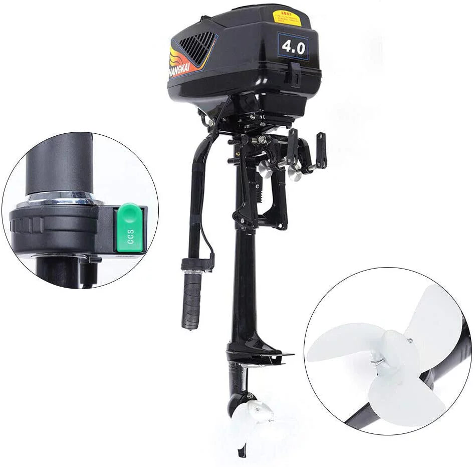 Miumaeov 4HP Heavy Start Driver Outboard Electric Marine Trolley Electric Trolling Motor, 1000W Motor Engine Propeller Motor Duty Brushless Boat Propeller Outboard