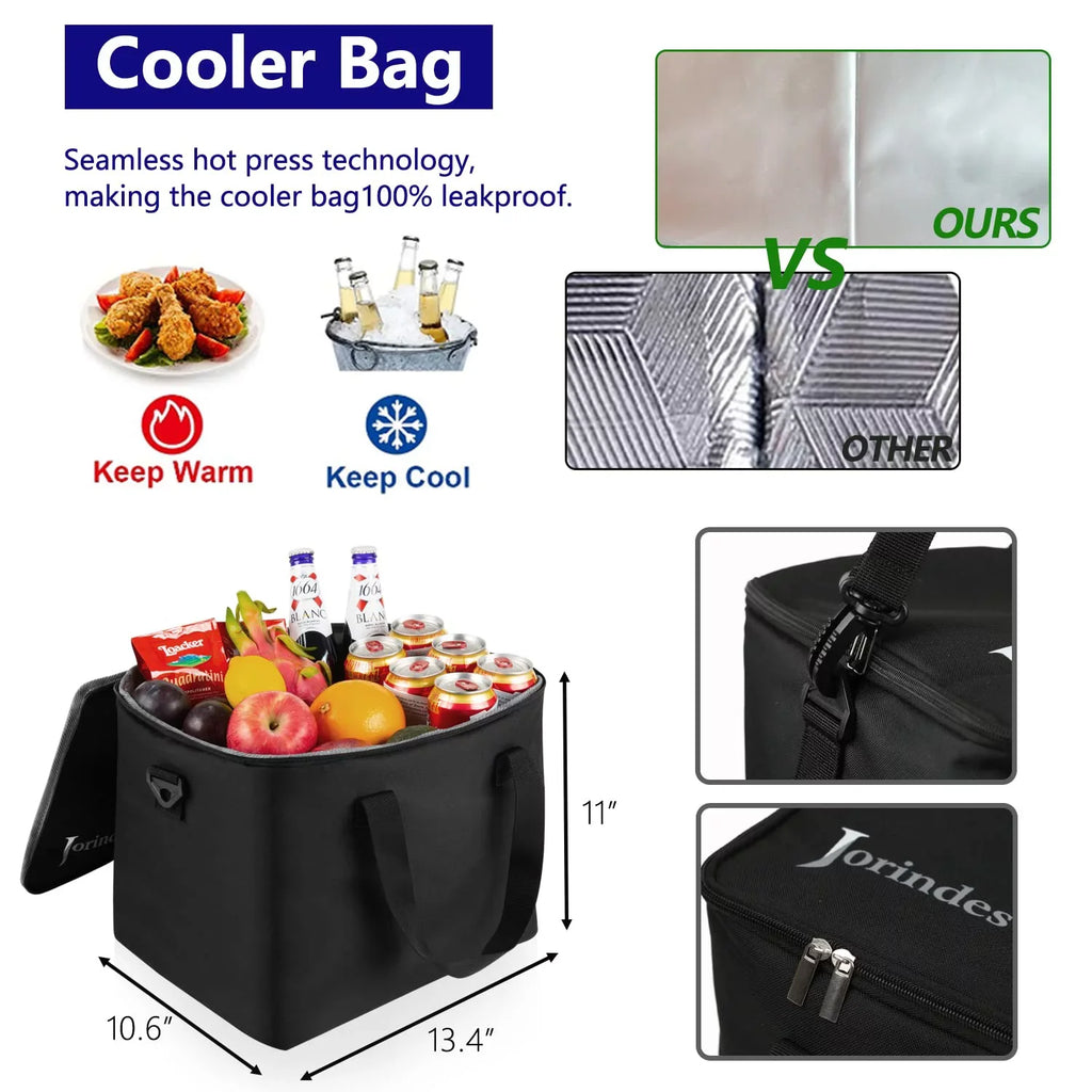 Bag, Waterproof Cooler 3 Trunk Vehicle for Insulated Suitable Organizer Collapsible proof Leak Sedan, with Suv, Organizer Truck,Van Car Compartments for Car