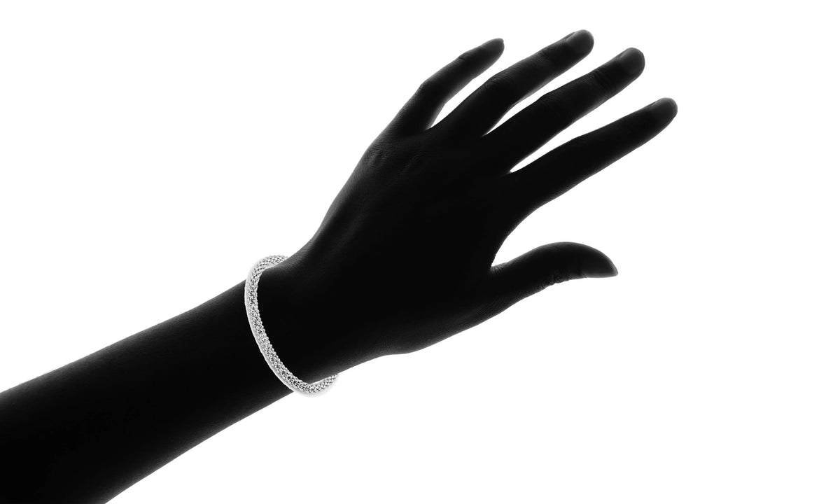 Bracelet, Jewelers Popcorn Women's Sterling 7.5" Chain Silver Italian Pori