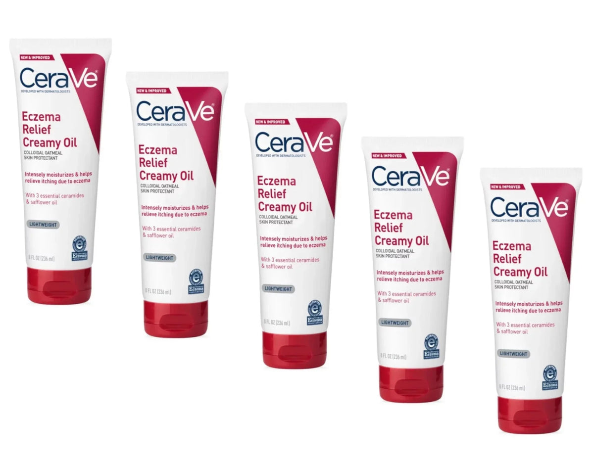 Creamy Skin Cerave Relief 8 of - Protectant, Pack 5 Eczema Oz. Oatmeal Oil Fl.