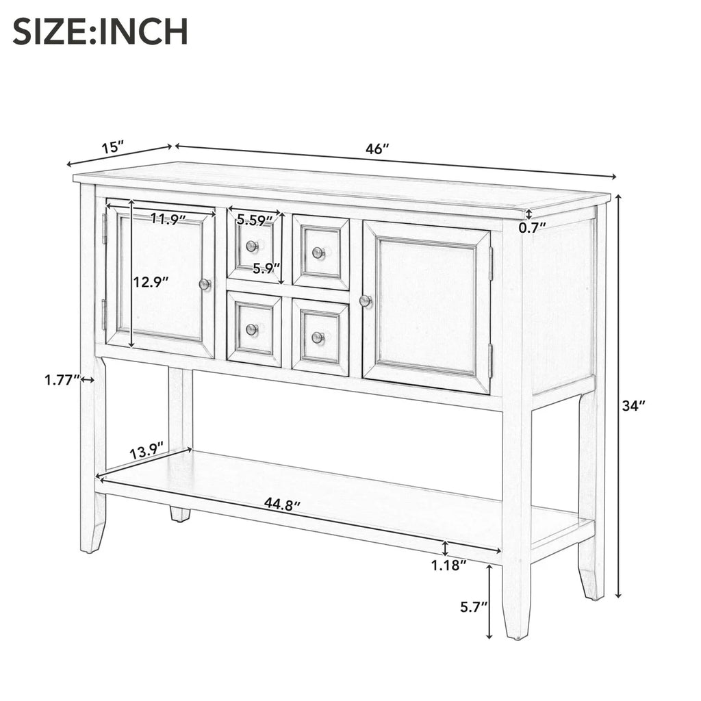 Entrances TREXM Drawers OLD Table and Series Living WF190263AAA) Vintage Small Shelf Storage Bottom for Kitchens Ample (White SKU Four and Cambridge Console Rooms with