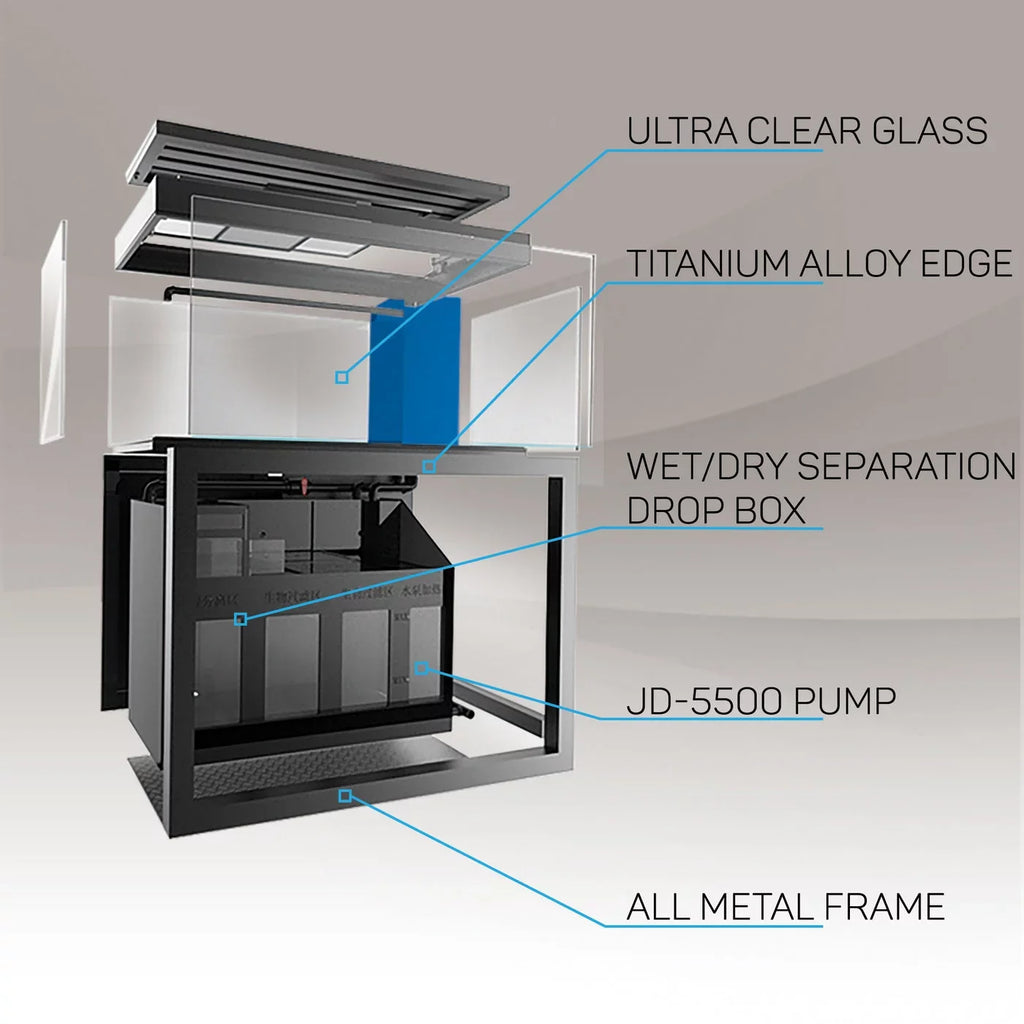 Glass White Aqua Aquarium All-in-one Gallon Dream 235 and Silver Tempered