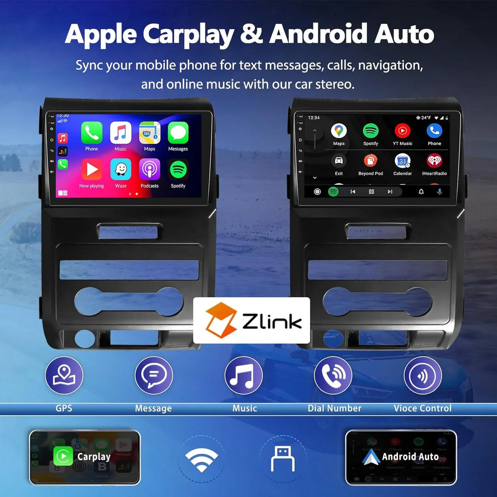 2012 HD Stereo 11 Car Car Radio, 2009 2010 F150 GPS Navigation FM/WiFi THONZER Wireless with Radio Android Android Bluetooth 9” Camera&MIC Auto Backup with CarPlay Touchscreen SVT 2011 Raptor for
