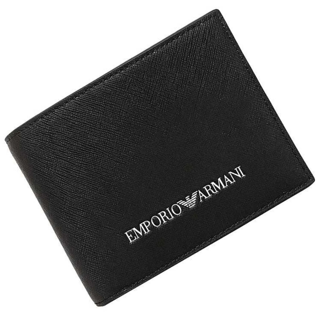 black Emporio men's Pre-Owned folio white EMPORIO Y4R165 wallet leather New) ARMANI (Like Armani