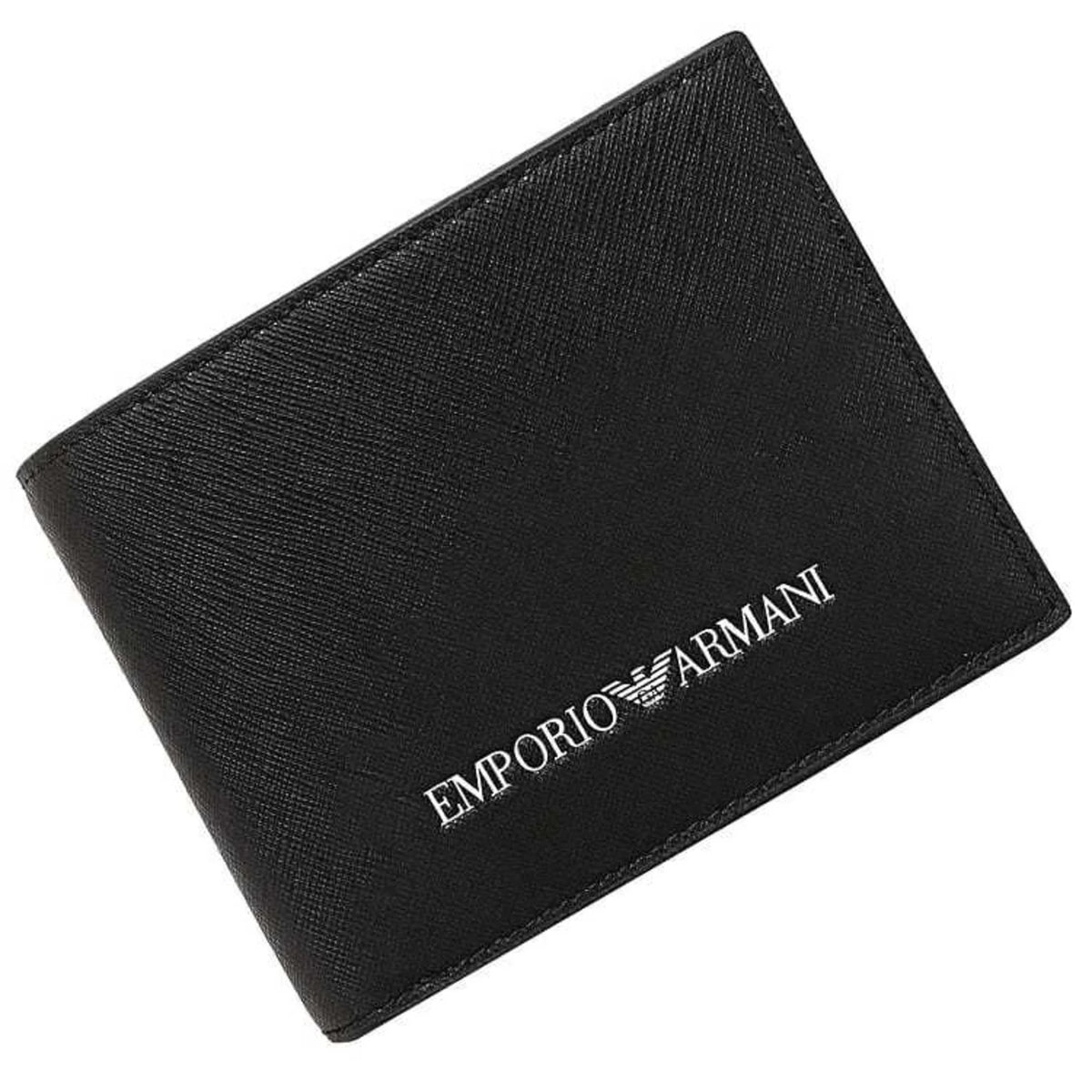 black Emporio men's Pre-Owned folio white EMPORIO Y4R165 wallet leather New) ARMANI (Like Armani