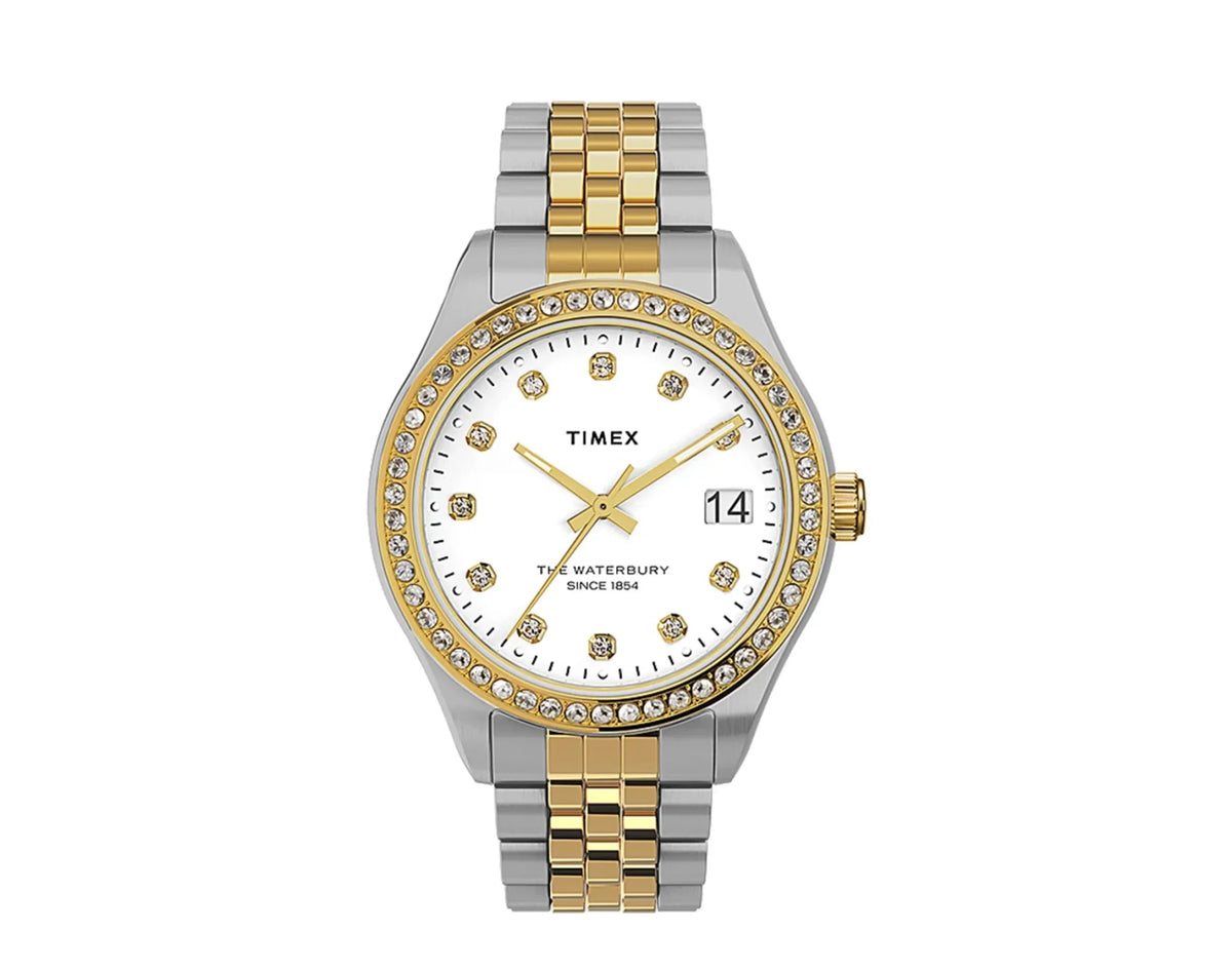 Steel Waterbury Timex Watch 34mm Bracelet with Women's Swarovski� Stainless Legacy Crystals