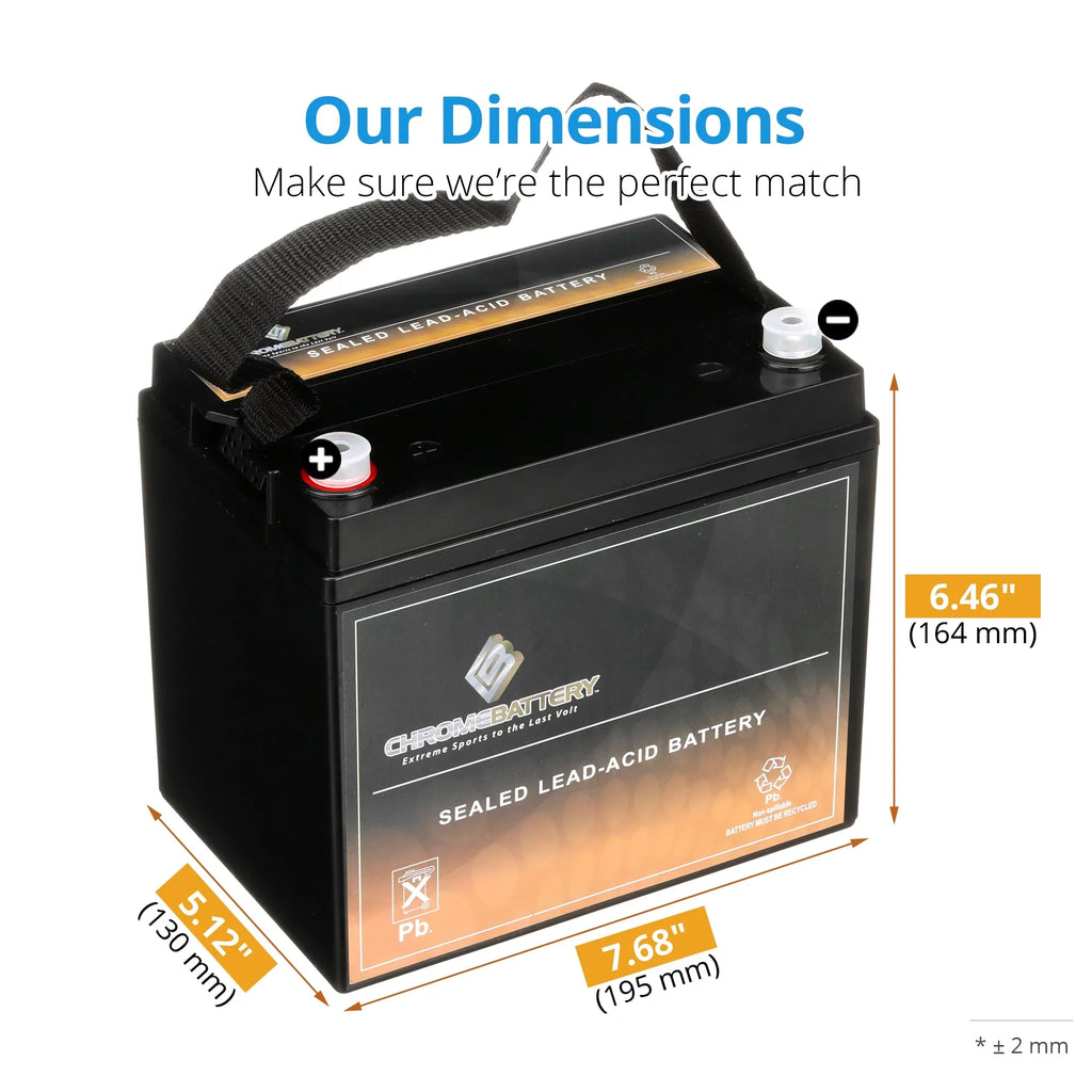 Battery Chrome 35Ah / (12 7 Dynamo Volts) Jet / Pride 12V - for Jazzy Battery SLA 3 Terminals Jet / T6