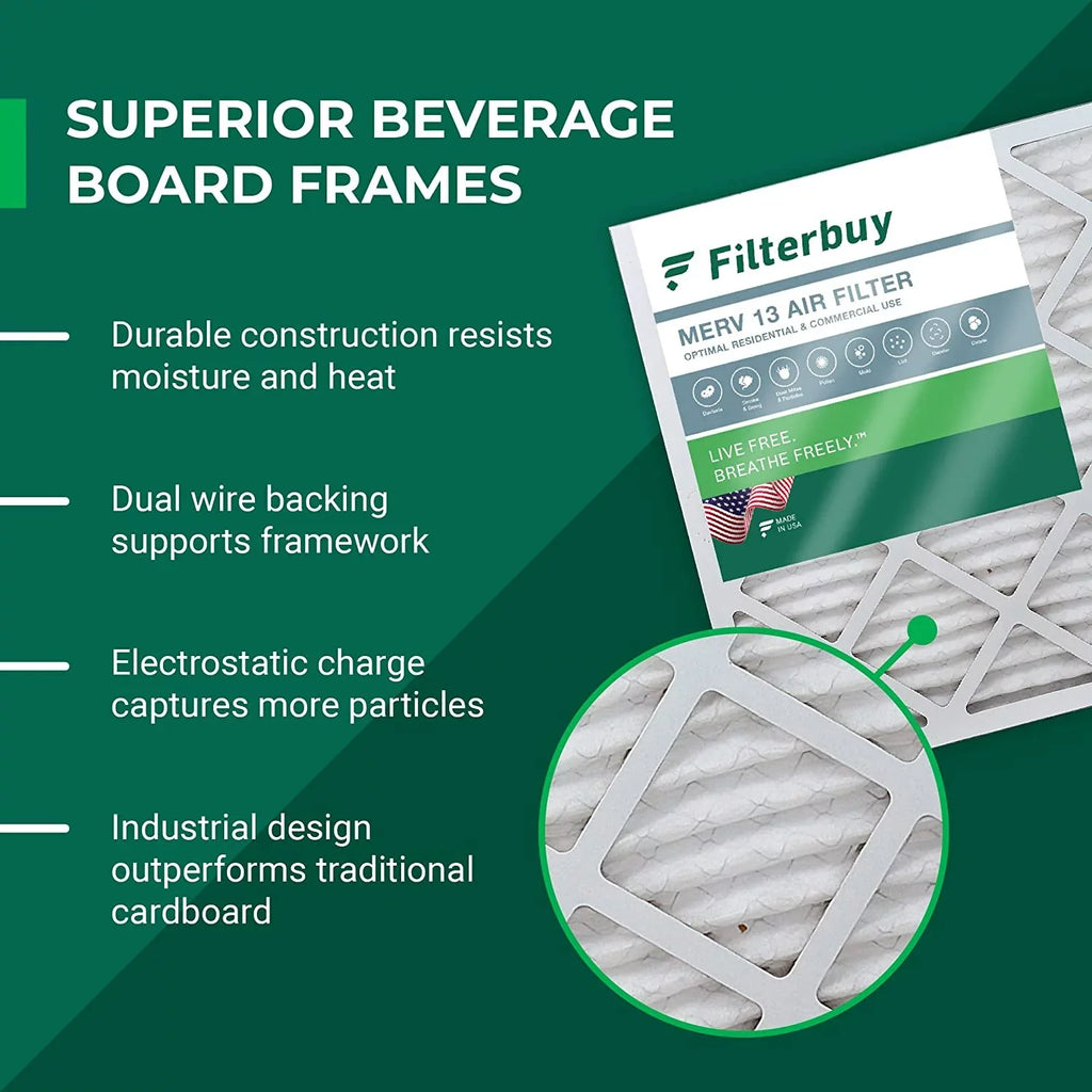 Pleated Filters Furnace Air 13 HVAC AC Filterbuy MERV (12-Pack) 12x12x4