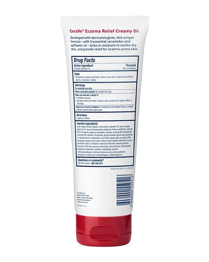 Creamy Skin Cerave Relief 8 of - Protectant, Pack 5 Eczema Oz. Oatmeal Oil Fl.