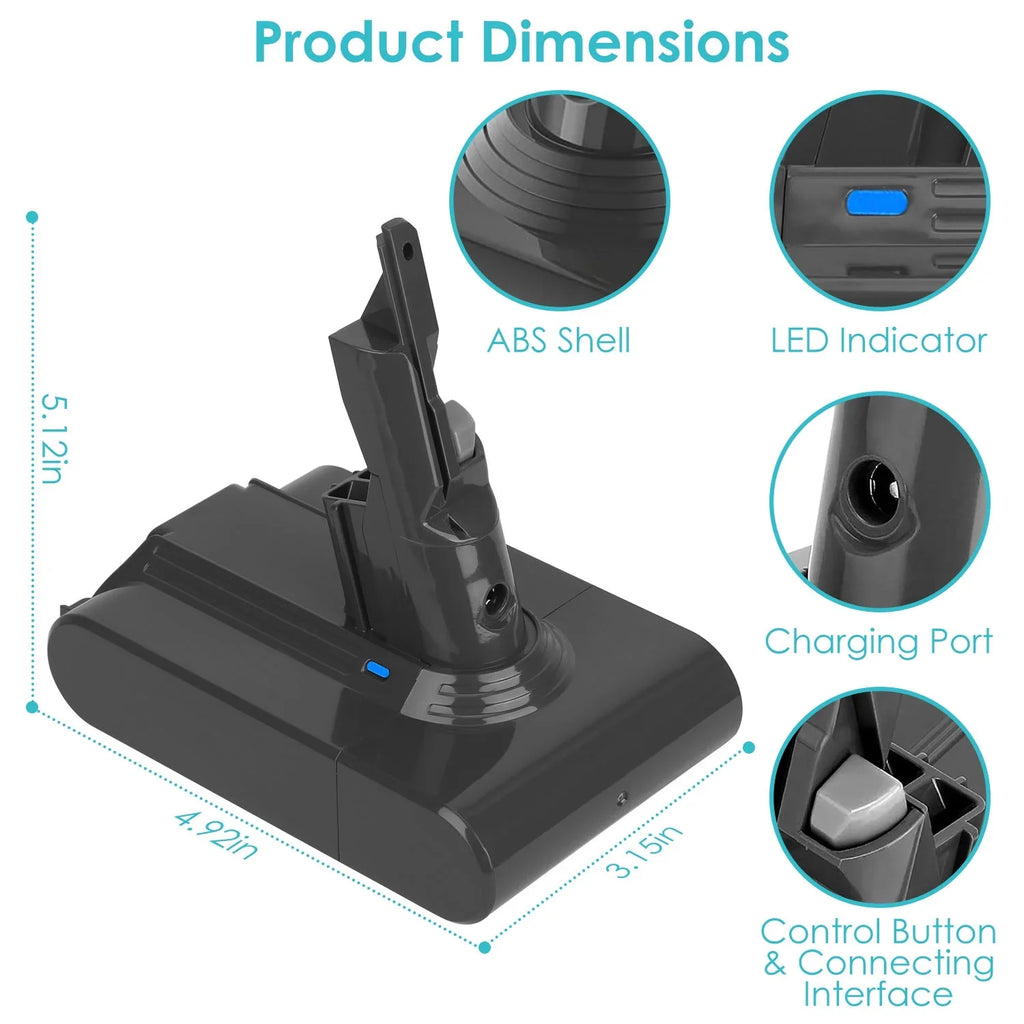 V7 Dyson SV11 Battery Battery, Replacement for iMounTEK V7 Fit Absolute/Fluffy/Pr/Extra 4000mAh