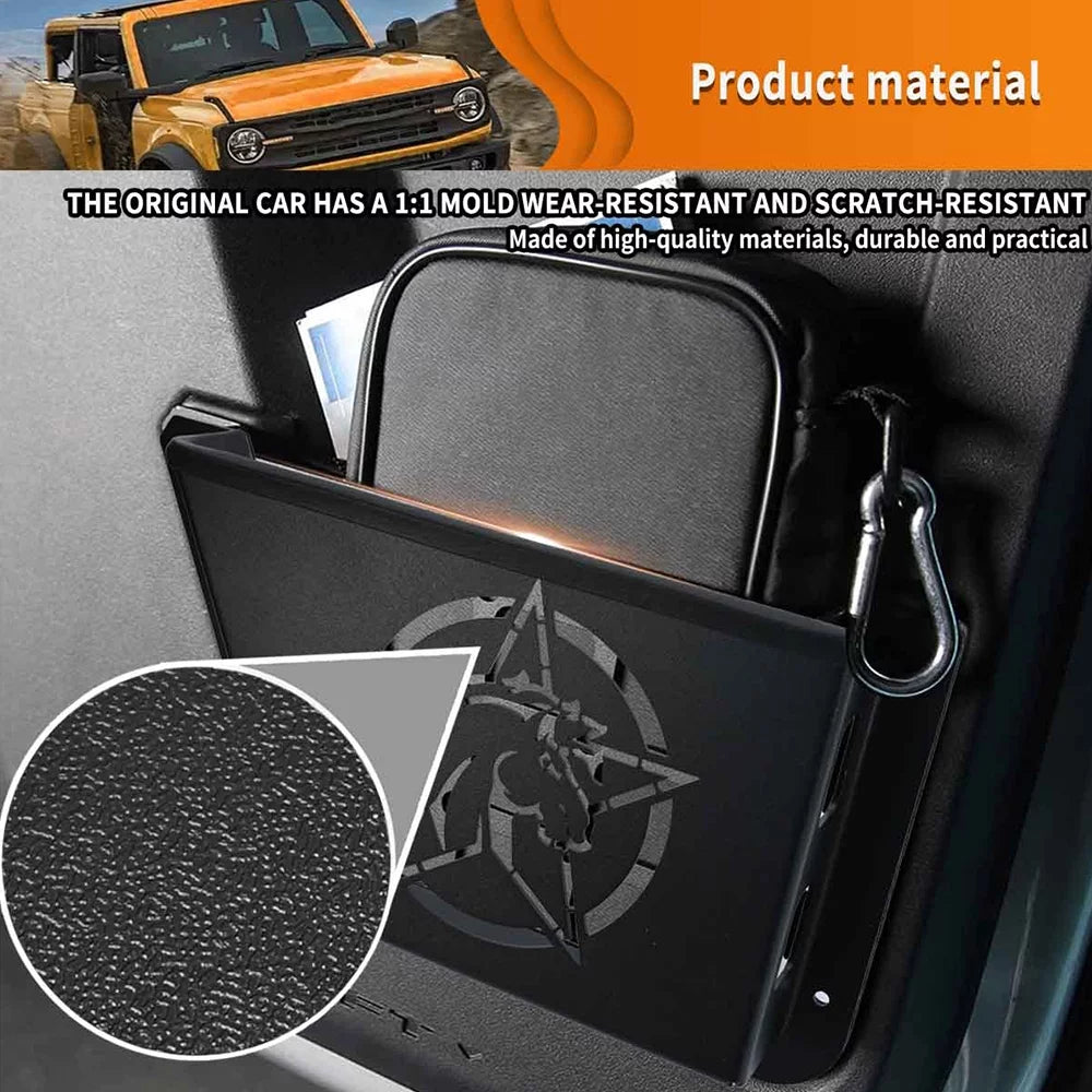 Organizer Metal liquid Door for Pocket Scratch 2/4 Proof EDITION), Box Panel Rear Pair Bronco for Black ALLTIMES Resistance,1 Dust Door 2021+(OFF-ROAD Proof