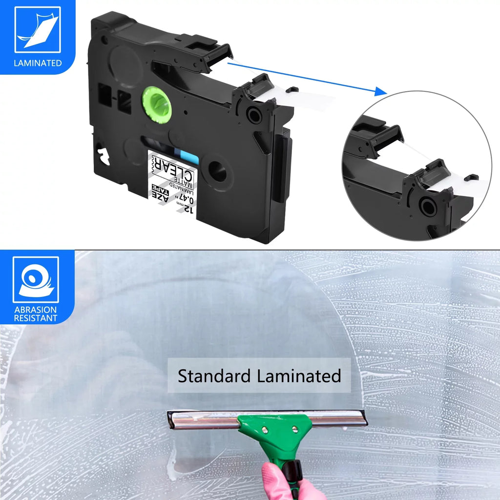 Black Matte 12mm TZM31 TZe-M31 5PK TZeM31 TZ-M31 Label on for Laminated P-touch Compatible Brother Clear Tape 0.47" GREENCYCLE