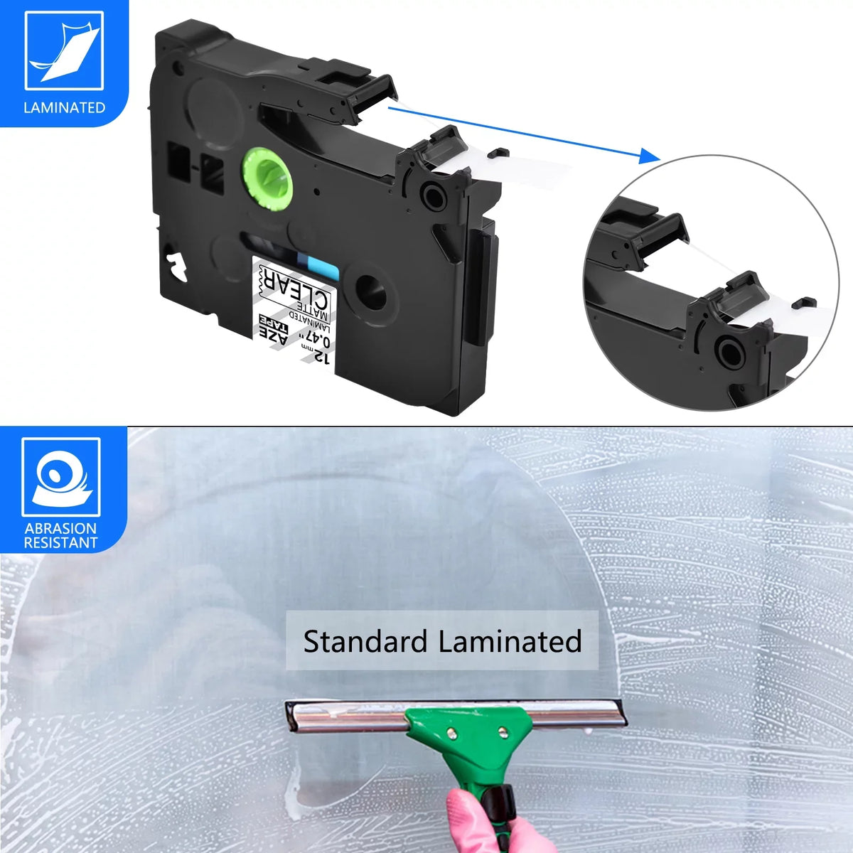 Black Matte 12mm TZM31 TZe-M31 5PK TZeM31 TZ-M31 Label on for Laminated P-touch Compatible Brother Clear Tape 0.47" GREENCYCLE