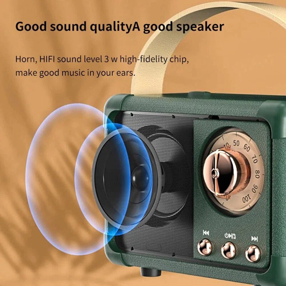 Mini Cute Retro Card High Music Subwoofer Creative grade Radio Wireless exterior Portable Speaker Box Smart