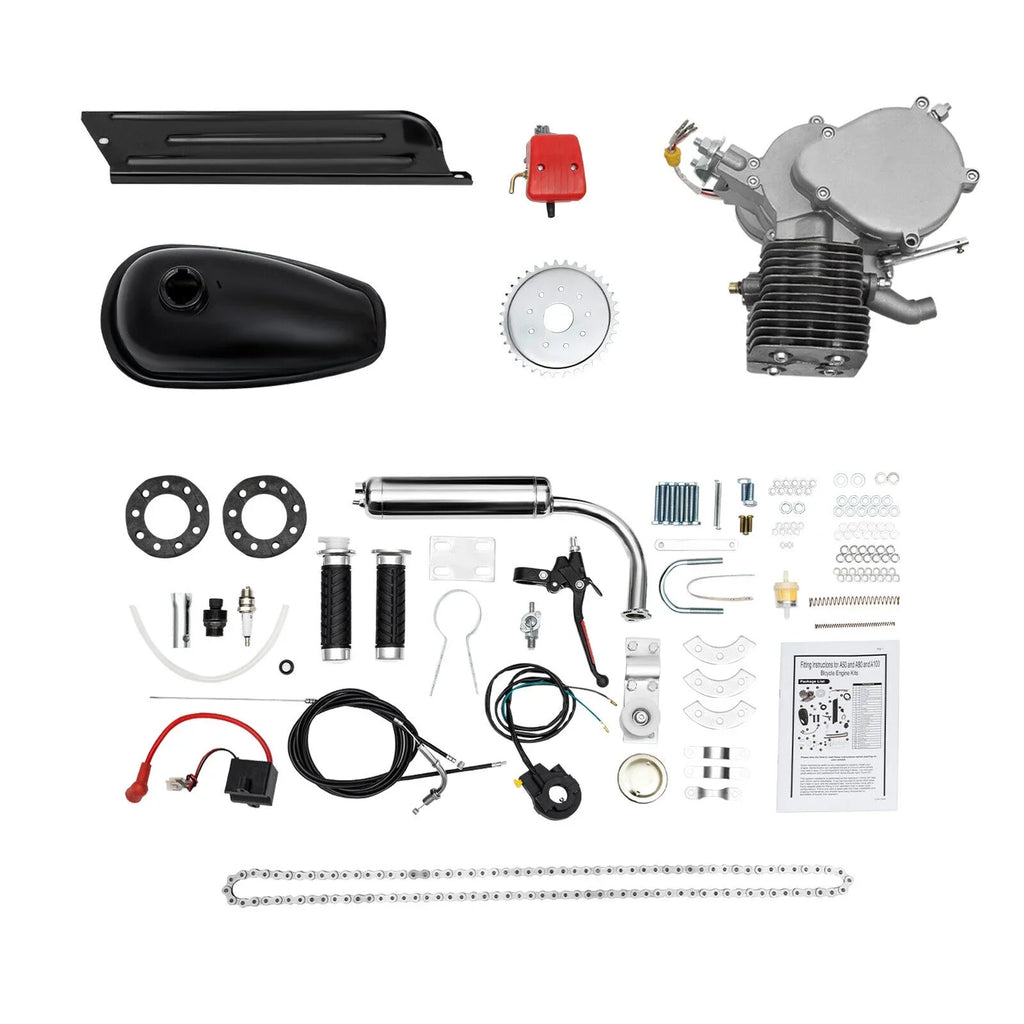 Bicycle Bike Gas Set 2-Stroke Tooth Kit Kit Bicycle Engine Full Engine 100CC (44 DIY Sprocket) Conversion Motor Motor Kit Upgrade Motorized Bike Petrol