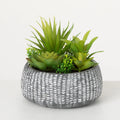 Artificial Green Planter Succulent In 6"H Sullivans Cement
