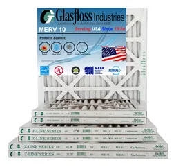 (Actual - Glasfloss - Air Made Furnace Filter 10x18x1 dimension: - USA inch) in -Qty:4 17.5x7/8 9.5 x 10 MERV